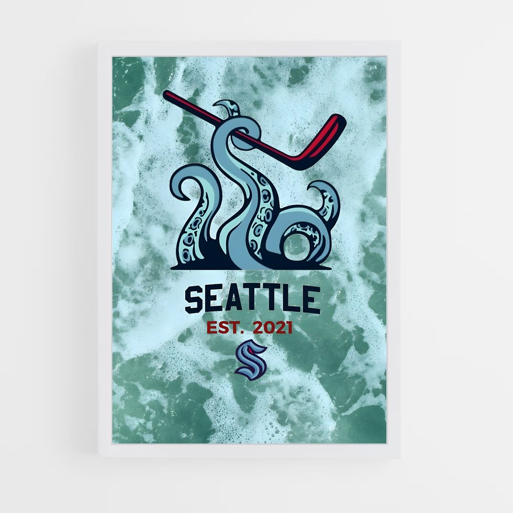 Poster Kraken Émeraude – affiche Hockey sur glace (vue 3)